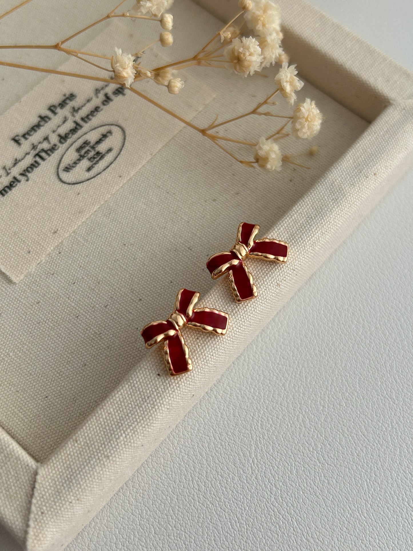 Red Bow Studs