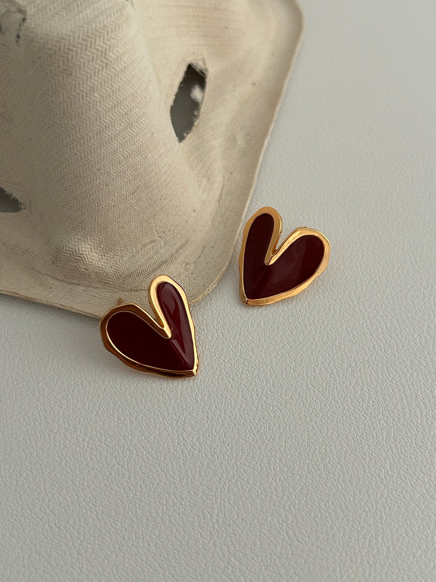 Red Heart Studs