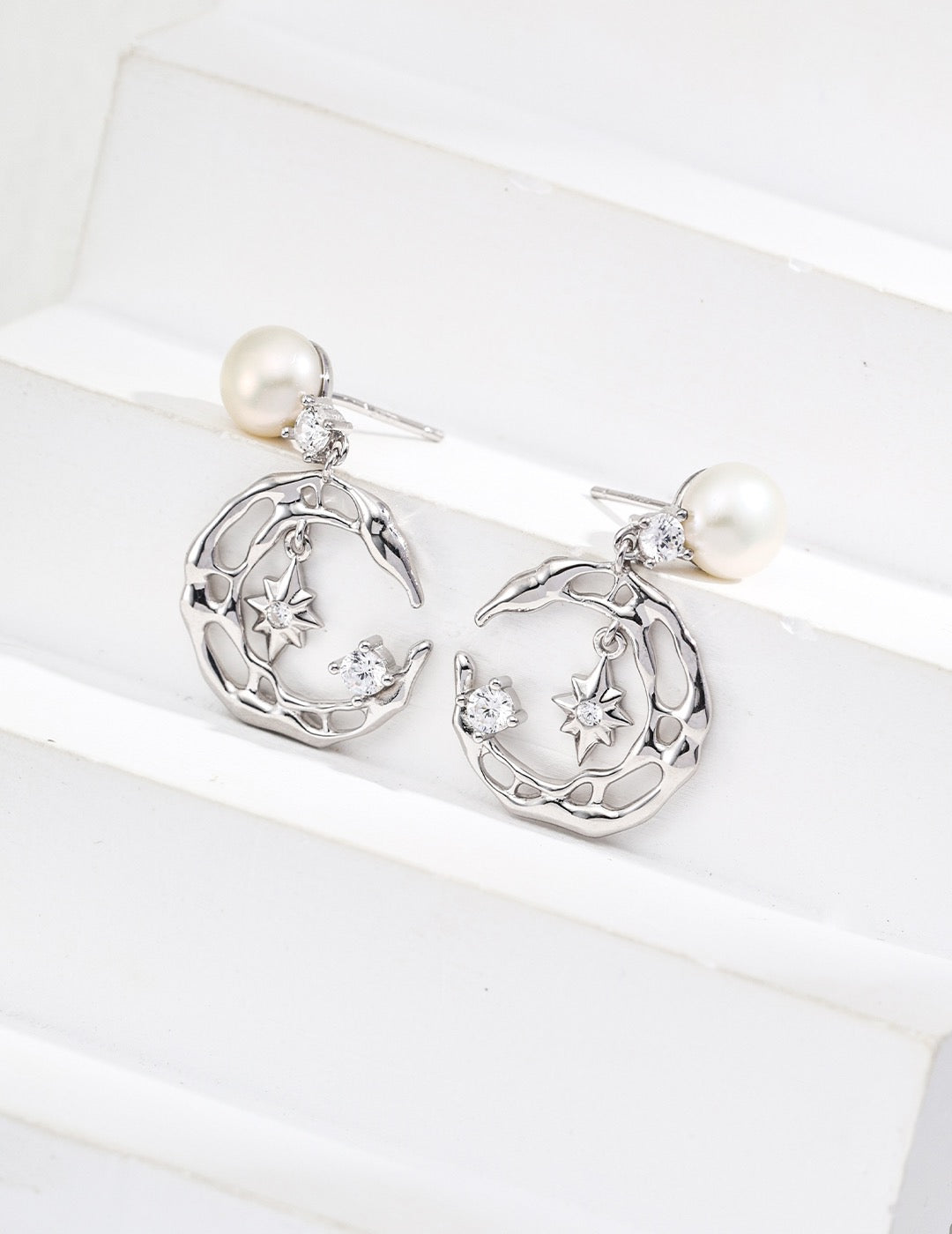 Crescent Pearl Earrings