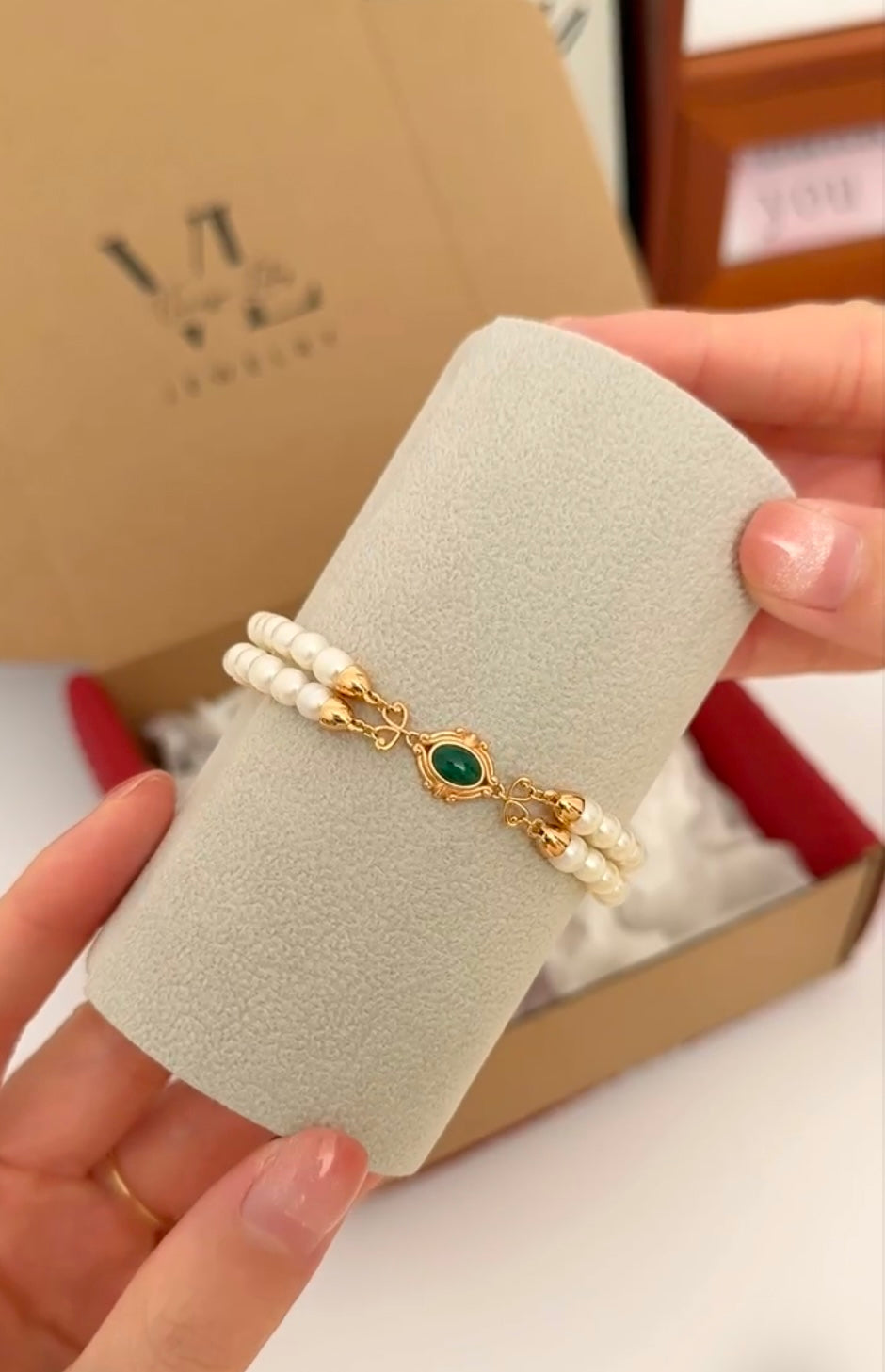 Malachite Pearl Bracelet