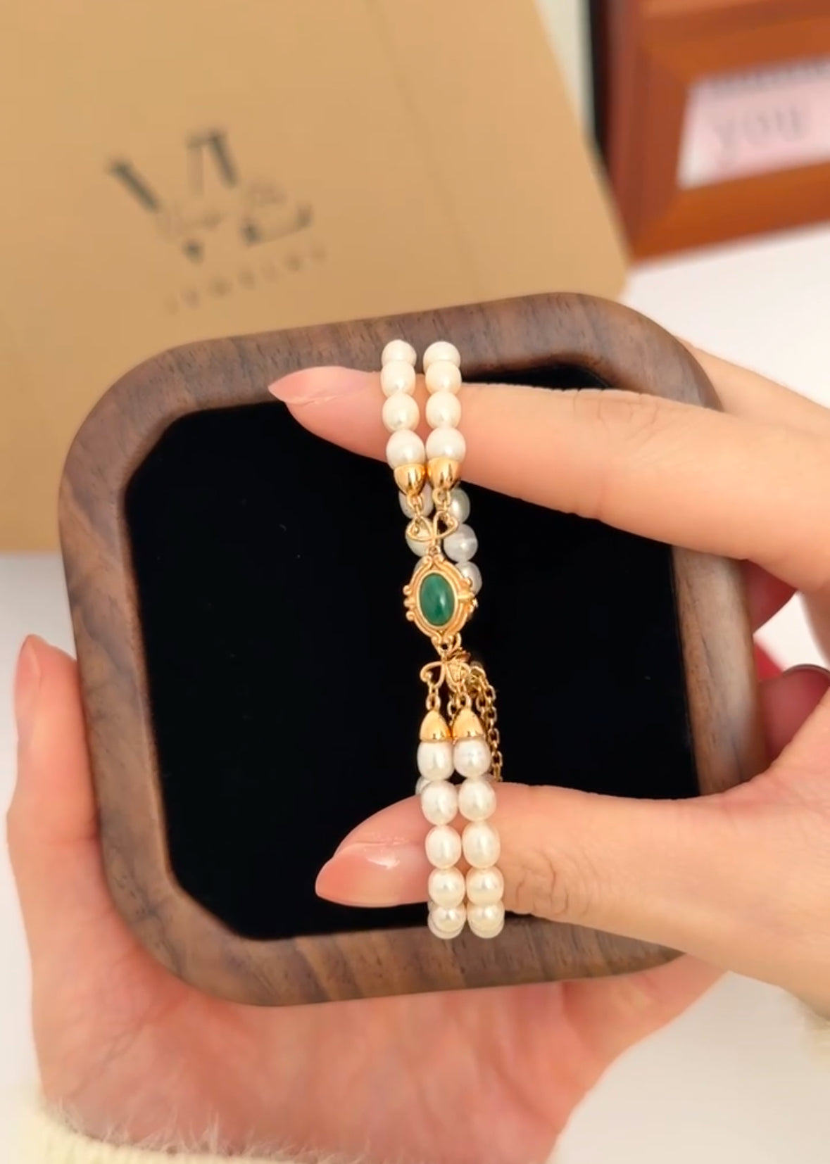 Malachite Pearl Bracelet
