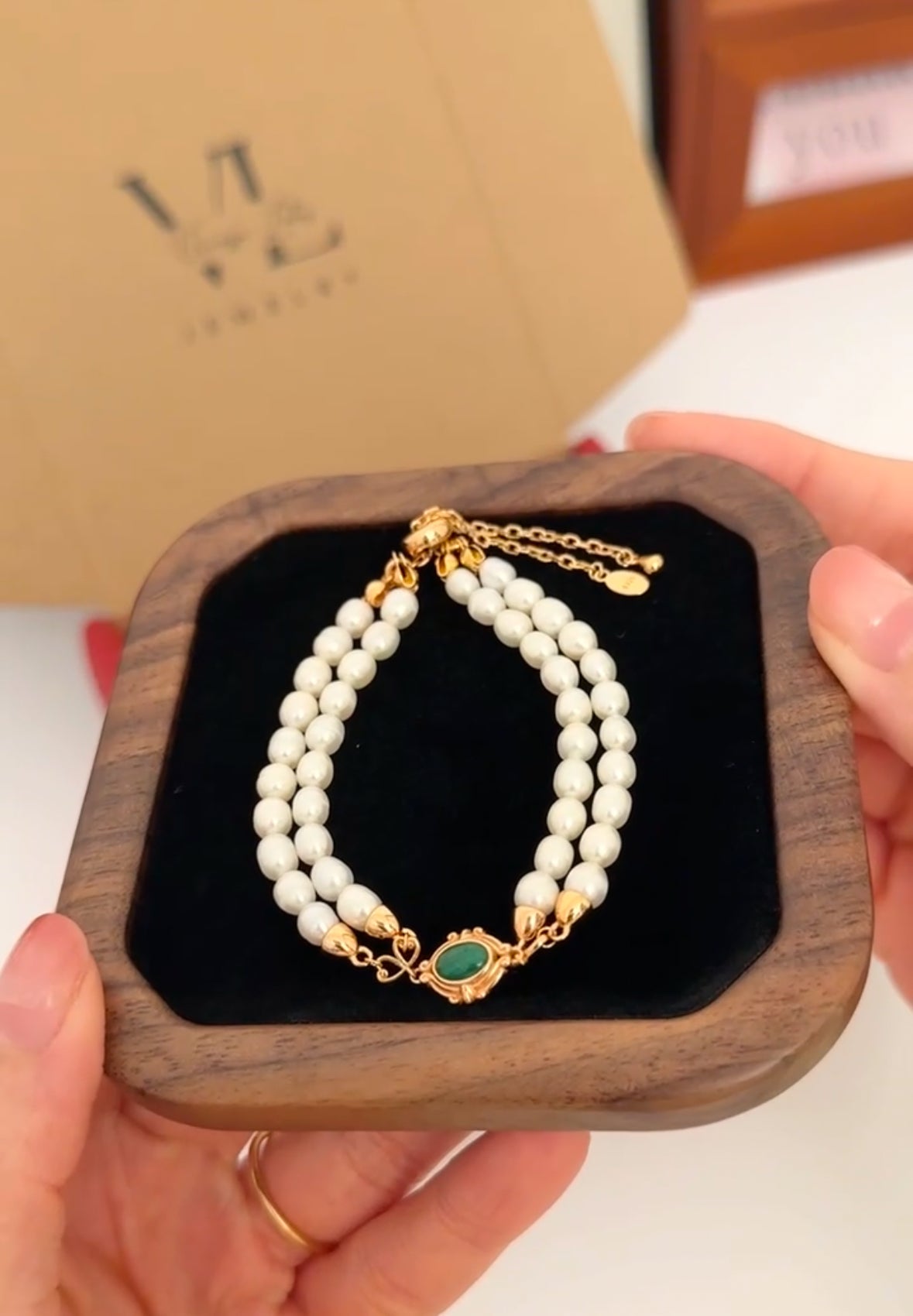 Malachite Pearl Bracelet