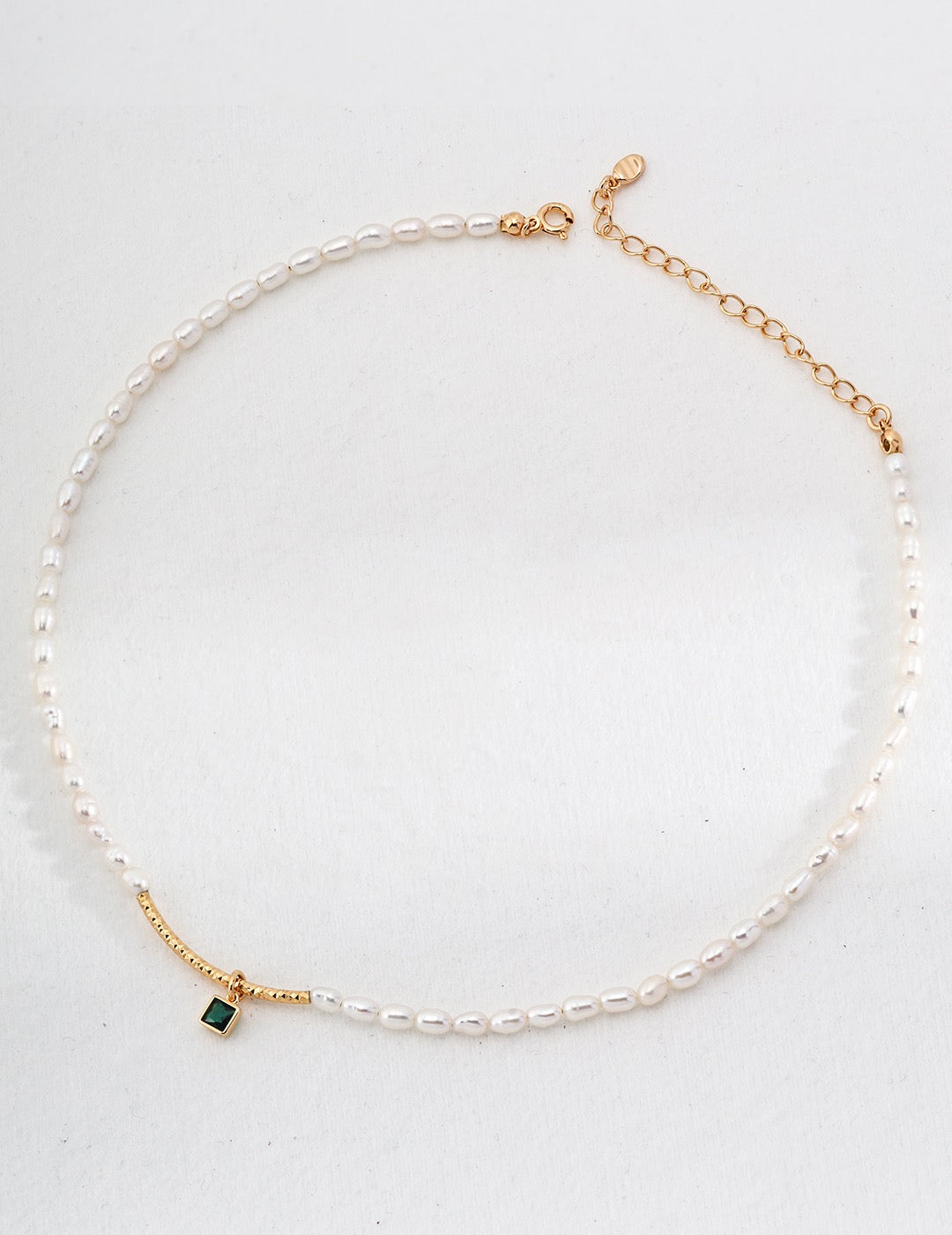 Pearl Necklace Green Square