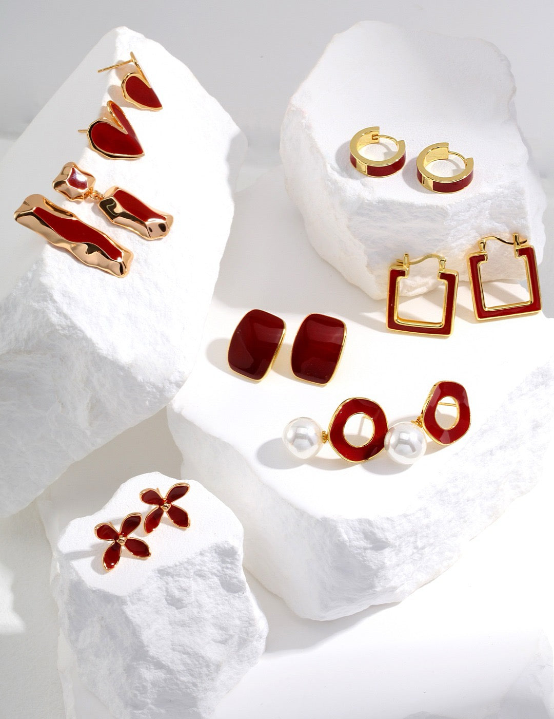 Red Heart Studs
