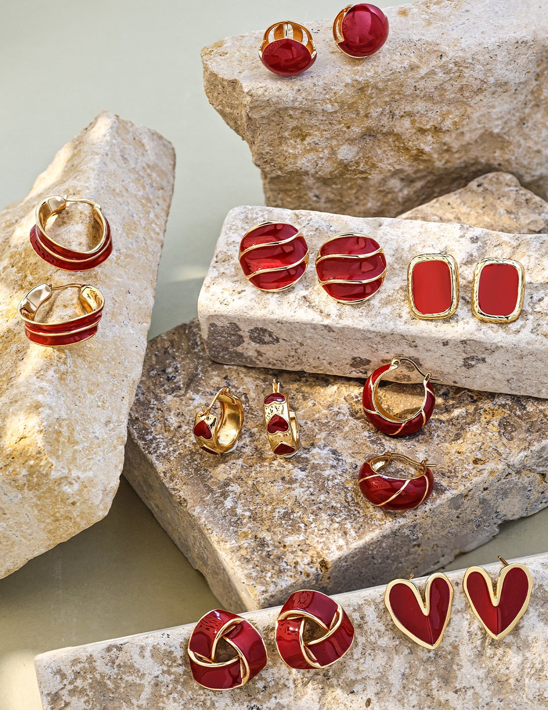 Red Heart Studs