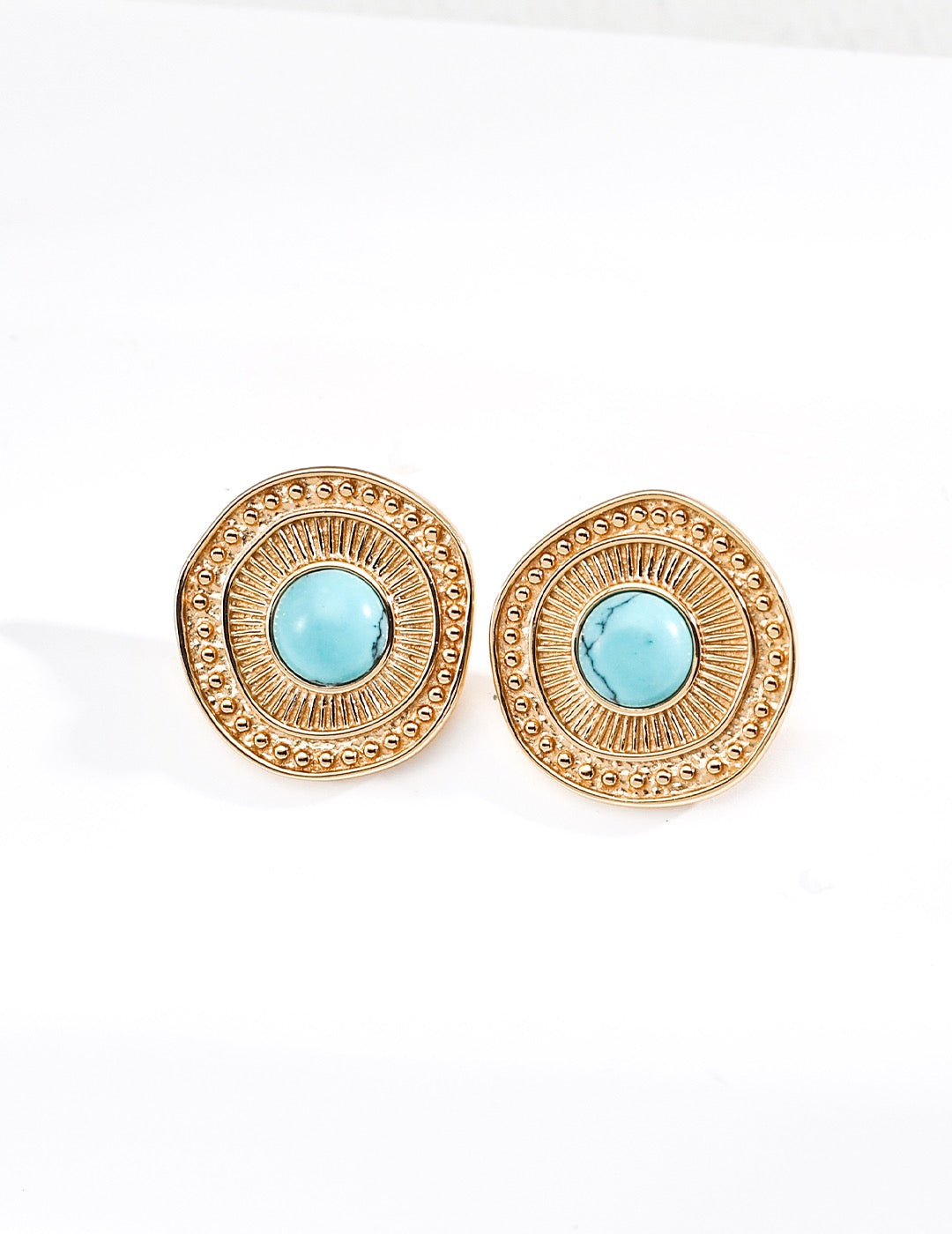 Vintage Turquoise Stud Earrings in S925 Sterling Silver