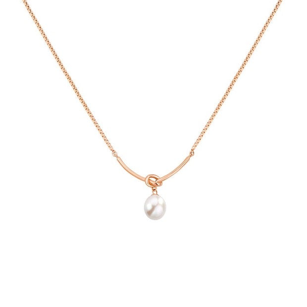 Natural pearl sterling silver necklace