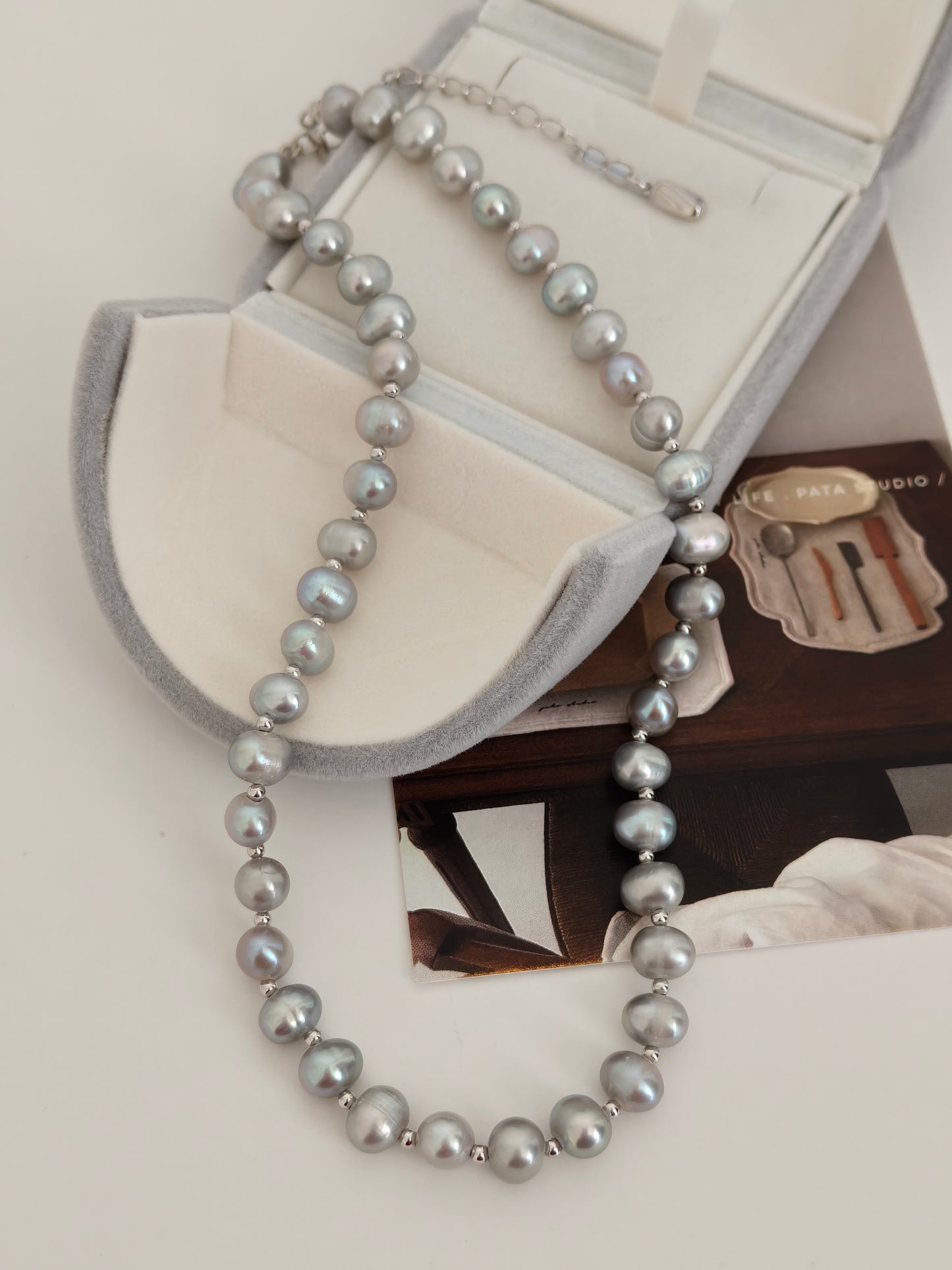 Elegant White-Gold Freshwater Pearl Necklace