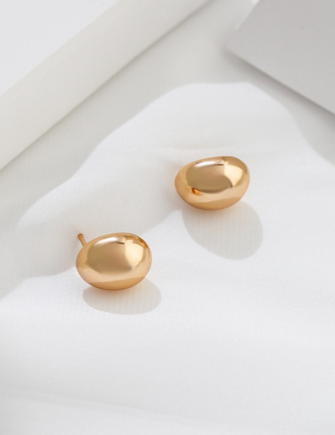 Golden Beans Stud Earrings