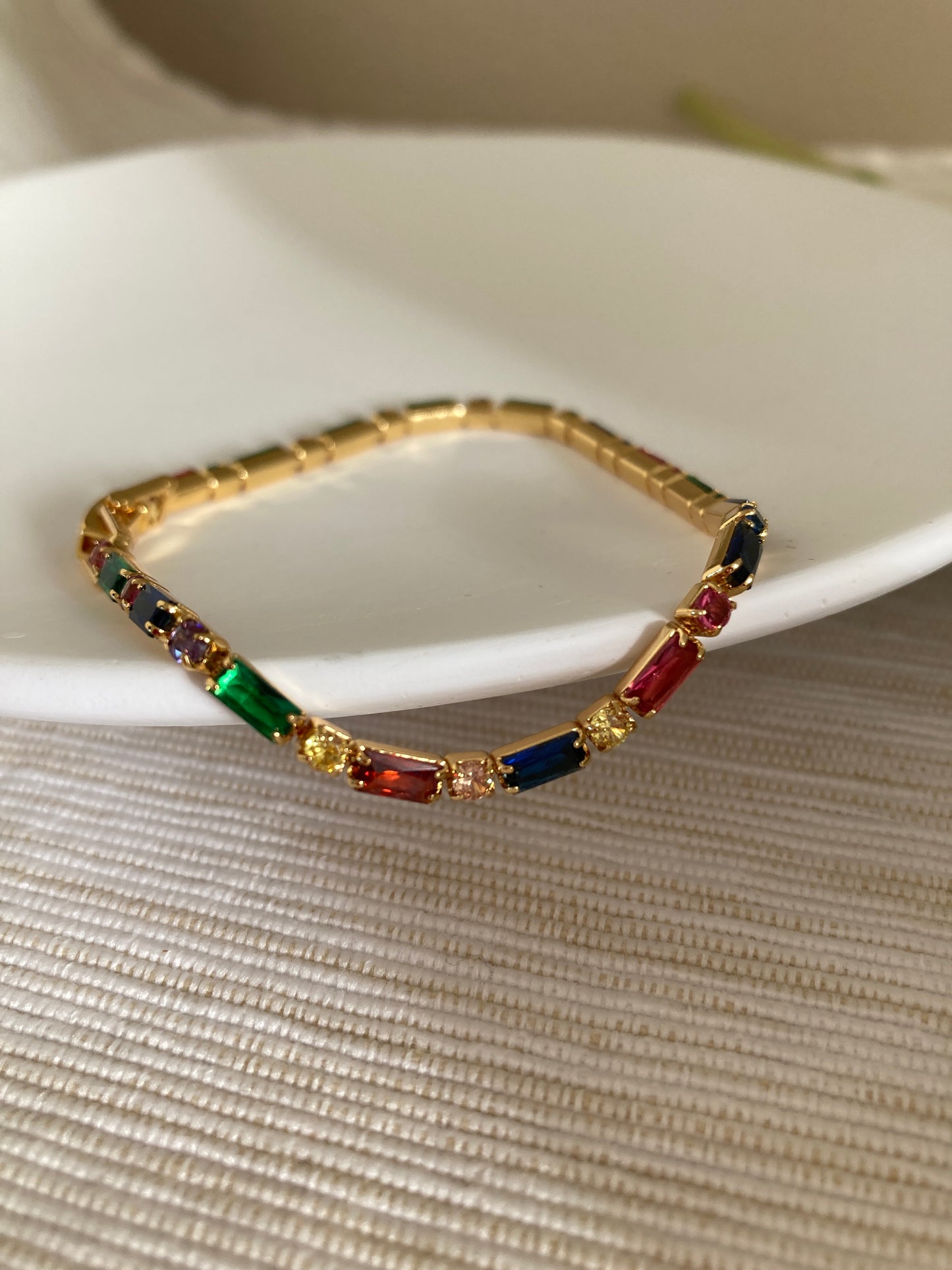 Colored gemstone bracelet