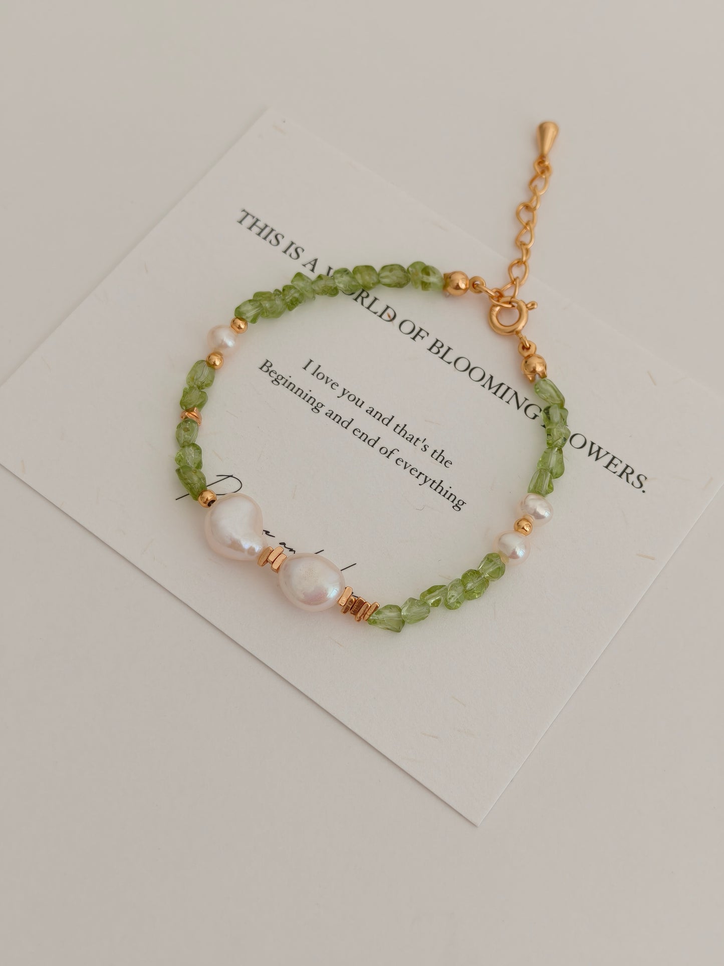 Peridot & Pearl Harmony Set – S925 Sterling Silver Necklace and Bracelet
