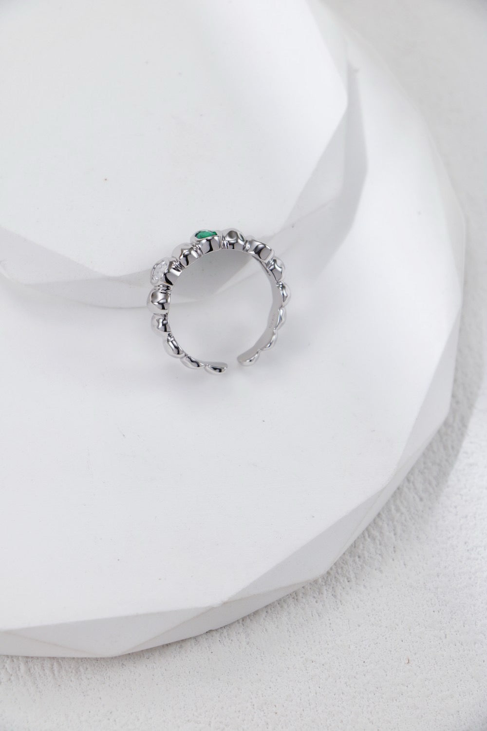 Green Zircon Sterling Silver Ring