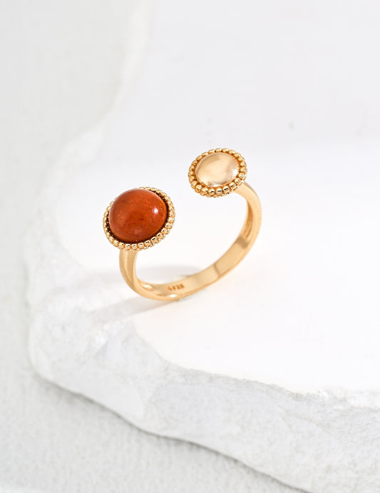 Red Gemstone Sterling Silver Ring