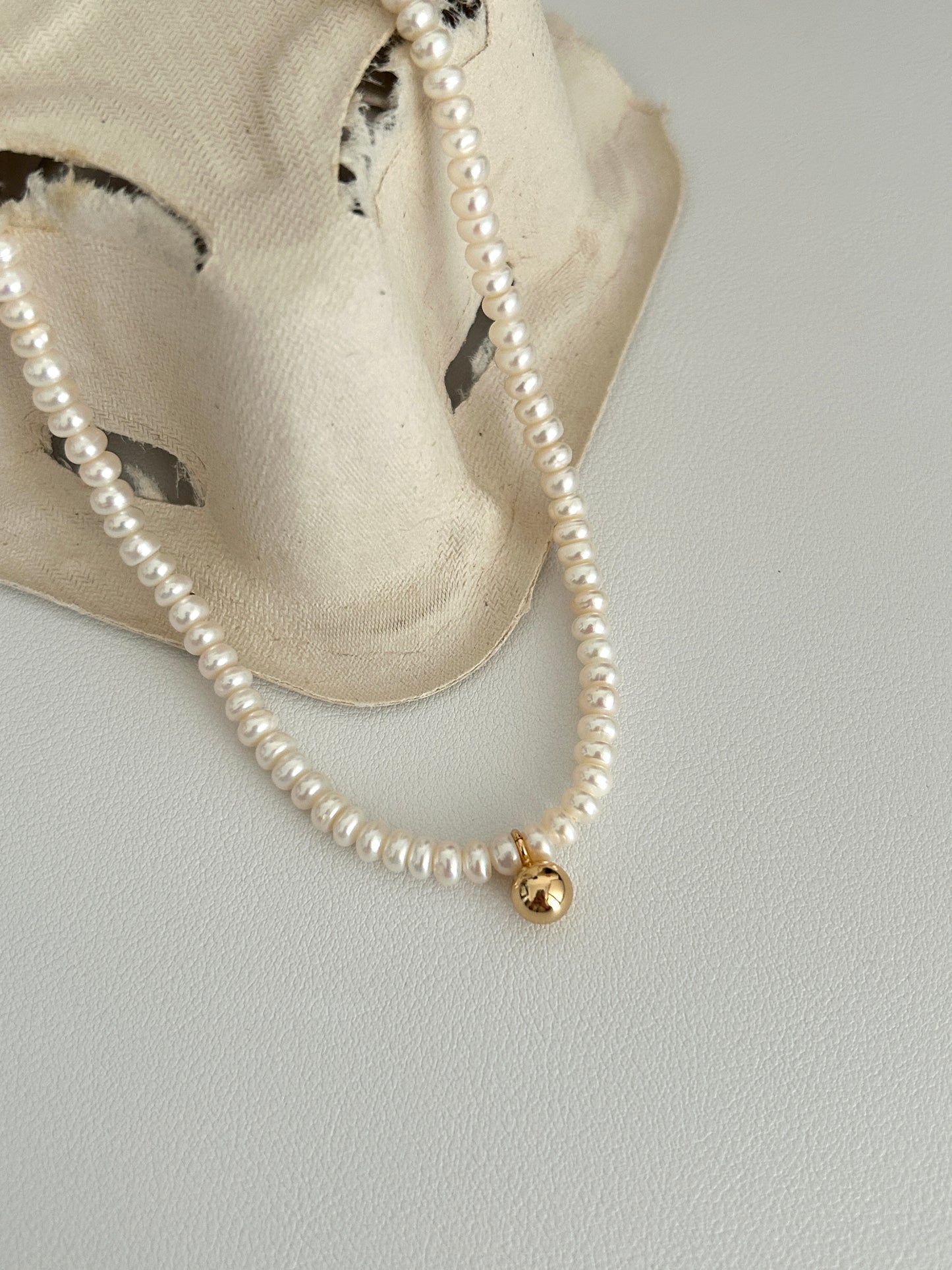 Golden Sphere Pearl Necklace