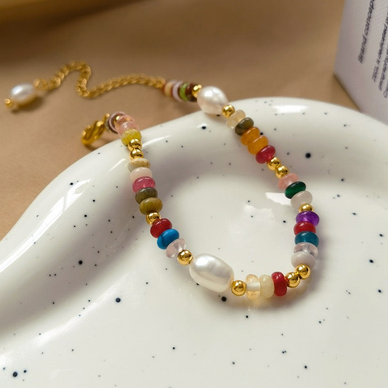Rainbow Beads Necklace and Bracelet