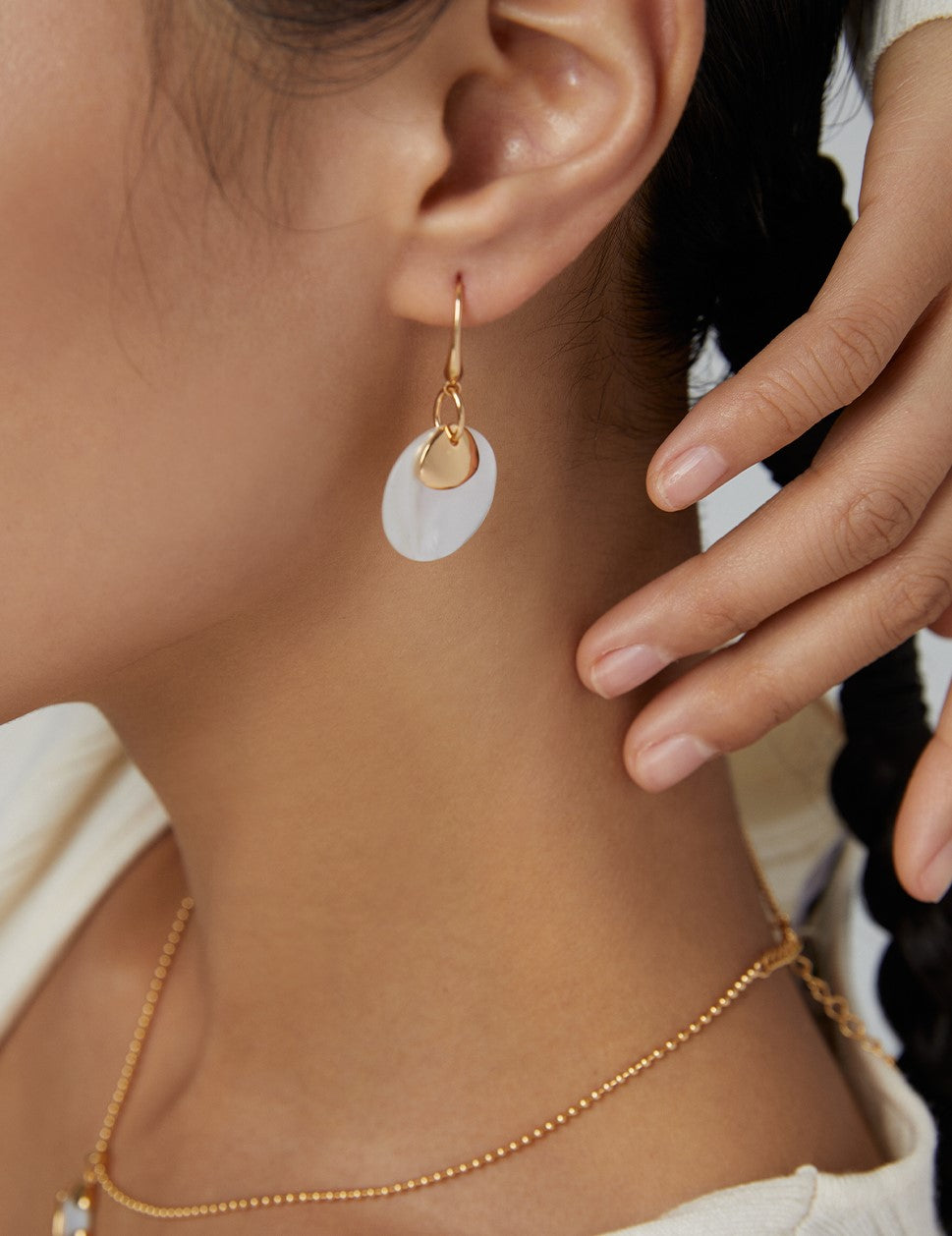 Wire Hook Shell Earrings
