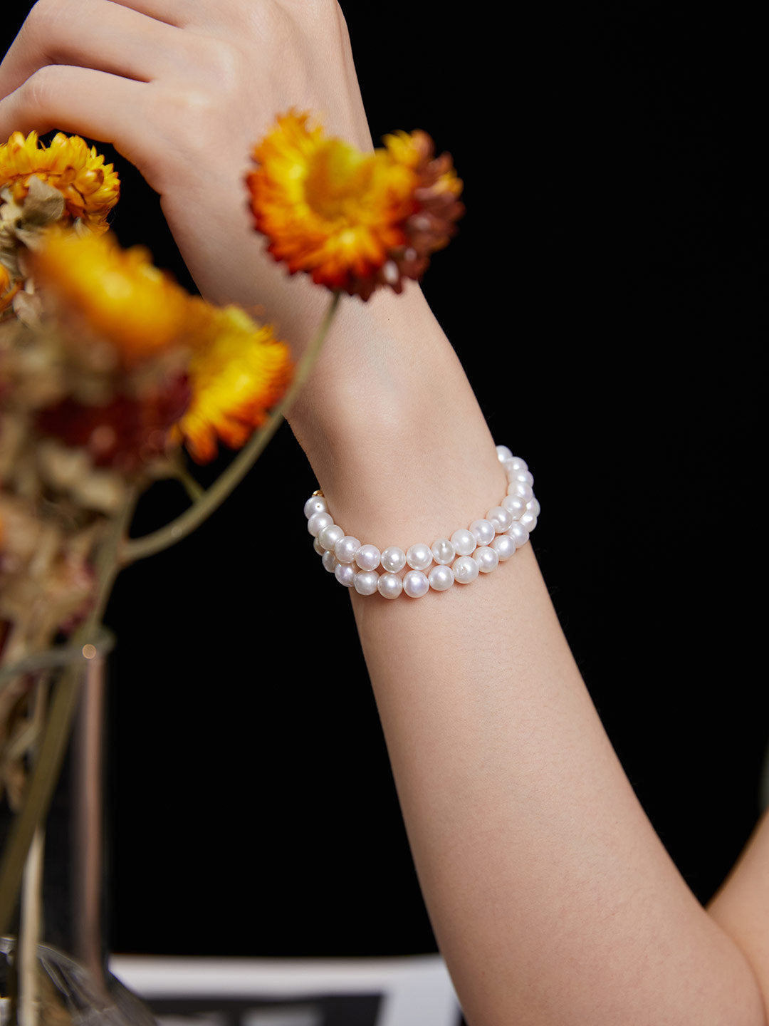Two layer pearl bracelet
