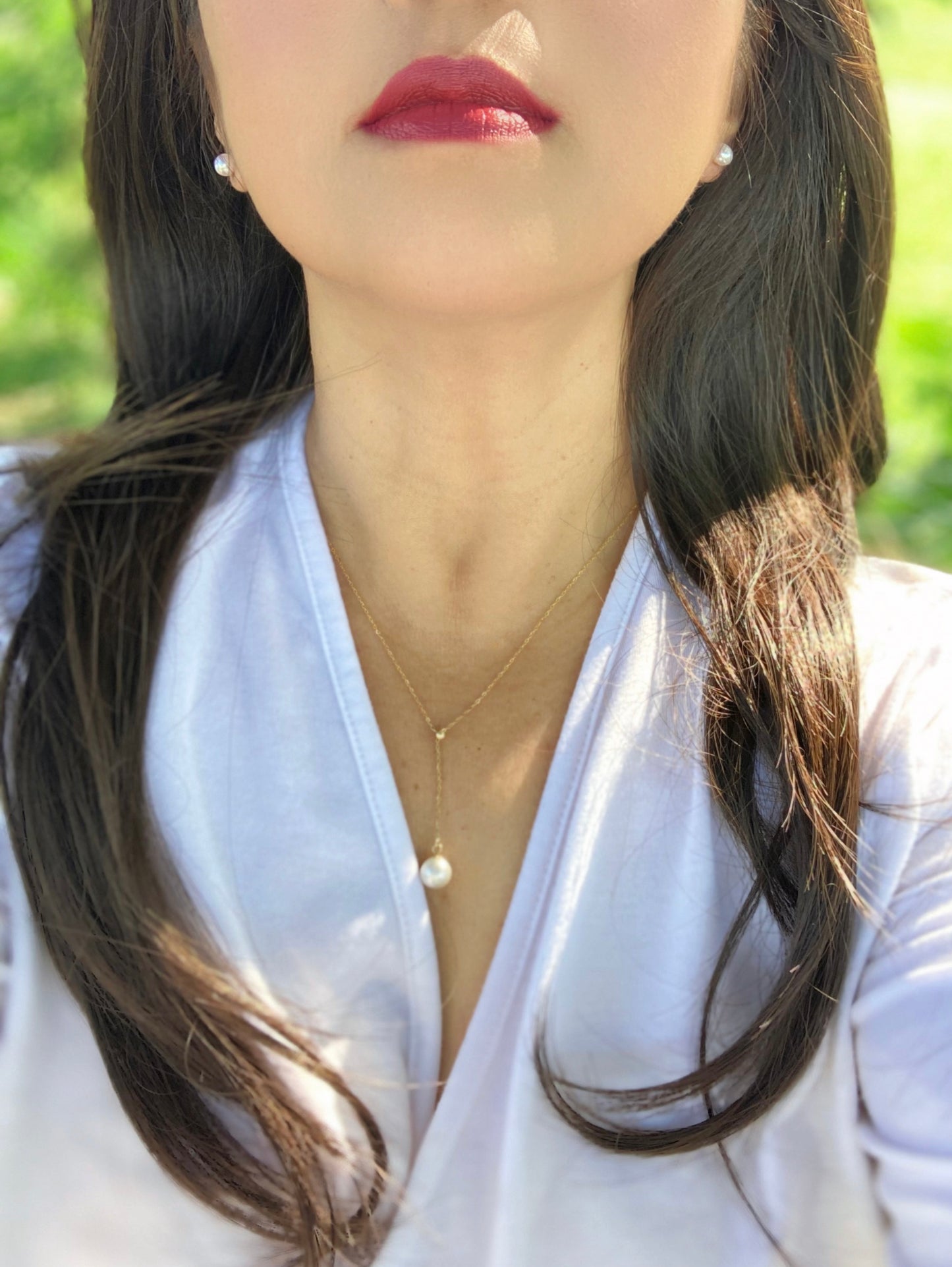 Minimalist Handcrafted Baroque Pearl Earrings