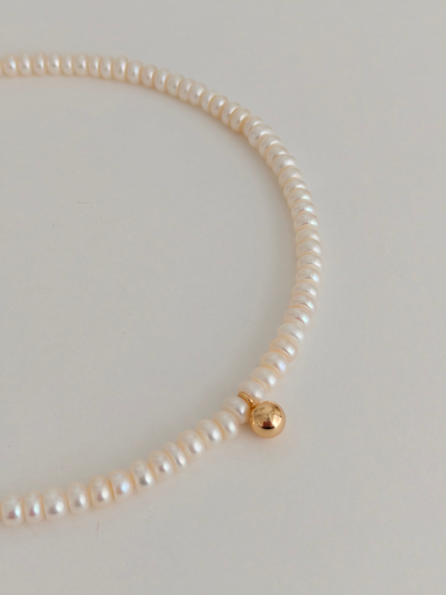 Vintage Gold Natural Pearl Necklace | S925 Sterling Silver