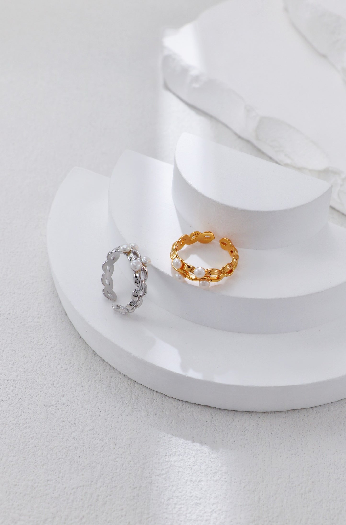Sterling Silver and Pearl Woven Ring
