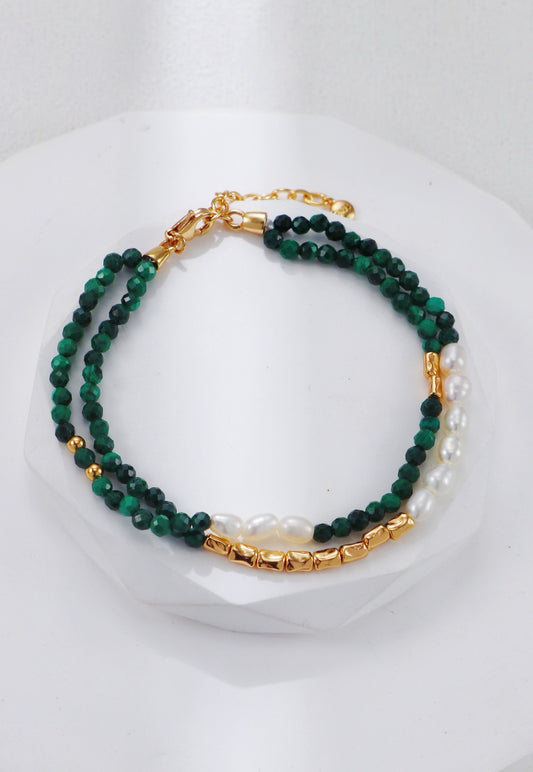 Double Strands Malachite Bracelet