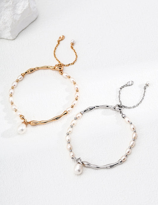 Ethereal Wave Pearl Bracelet