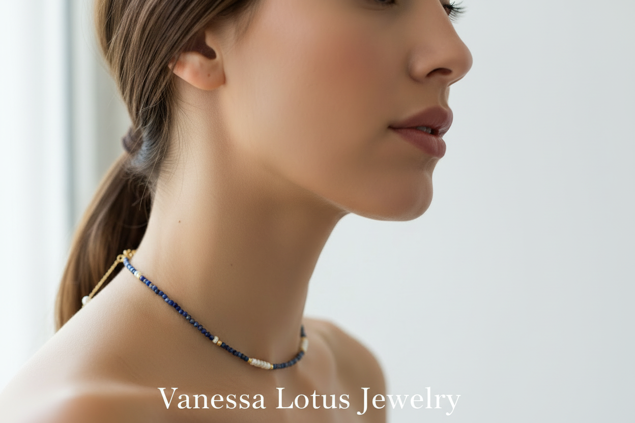 Celestial Lapis Pearl Necklace