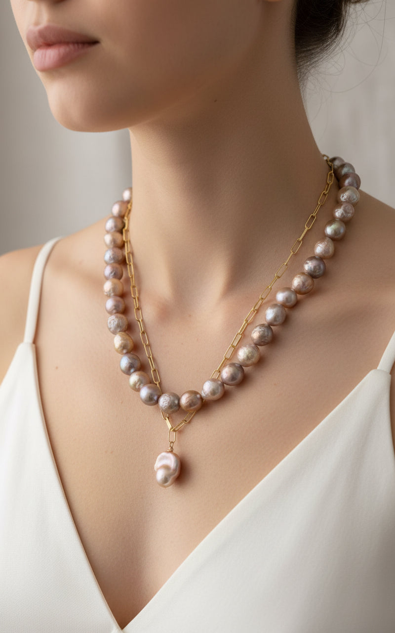 Baroque Pearl Pendant Necklace