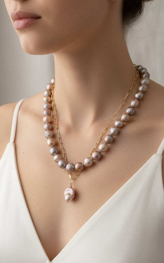 Baroque Pearl Pendant Necklace