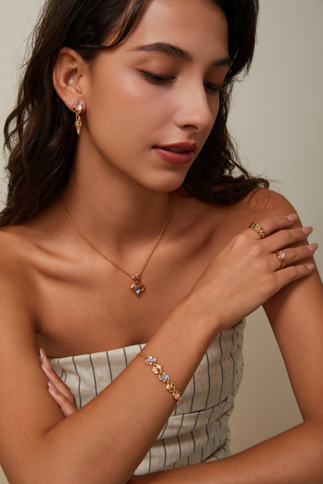 S925 Silver Vintage Moonstone Necklace