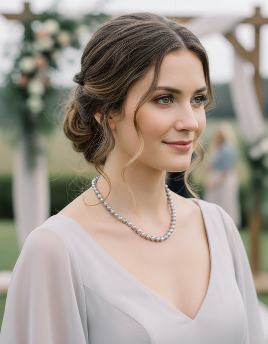 Elegant White-Gold Freshwater Pearl Necklace