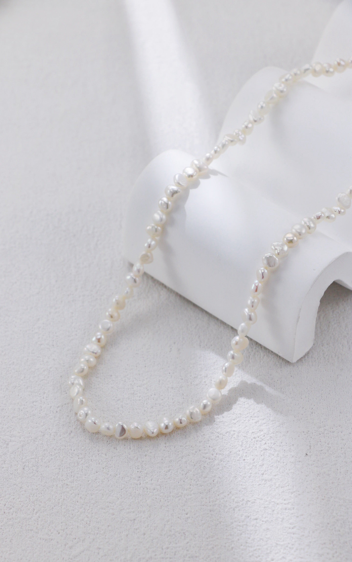 Vintage Gold Natural Freshwater Pearl Necklace – S925 Silver