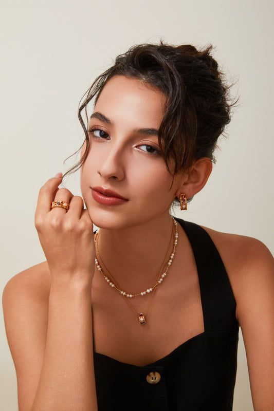 Vintage Gold Baroque Pearl Chain Necklace – S925 Silver