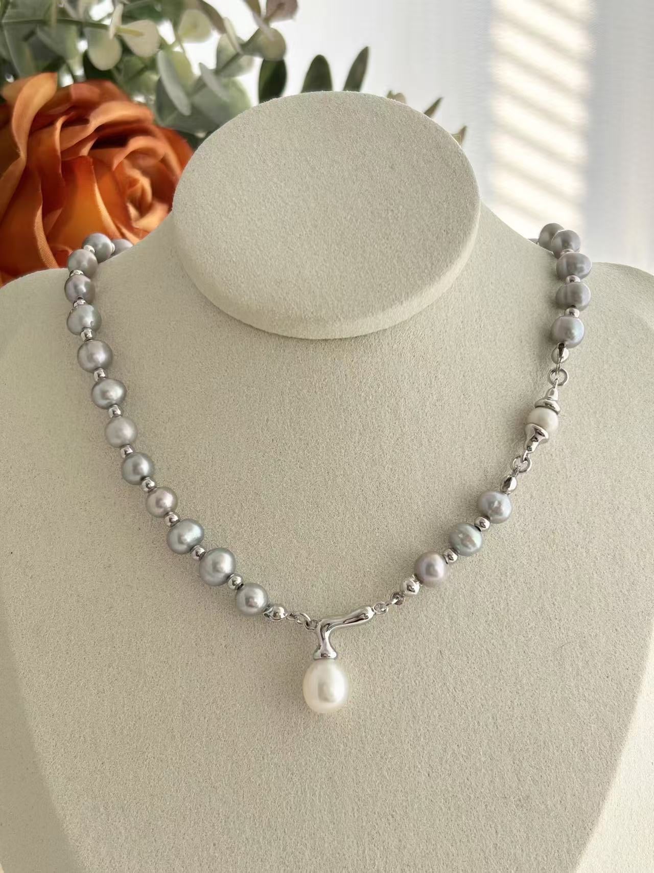 Gray Pearl Necklace