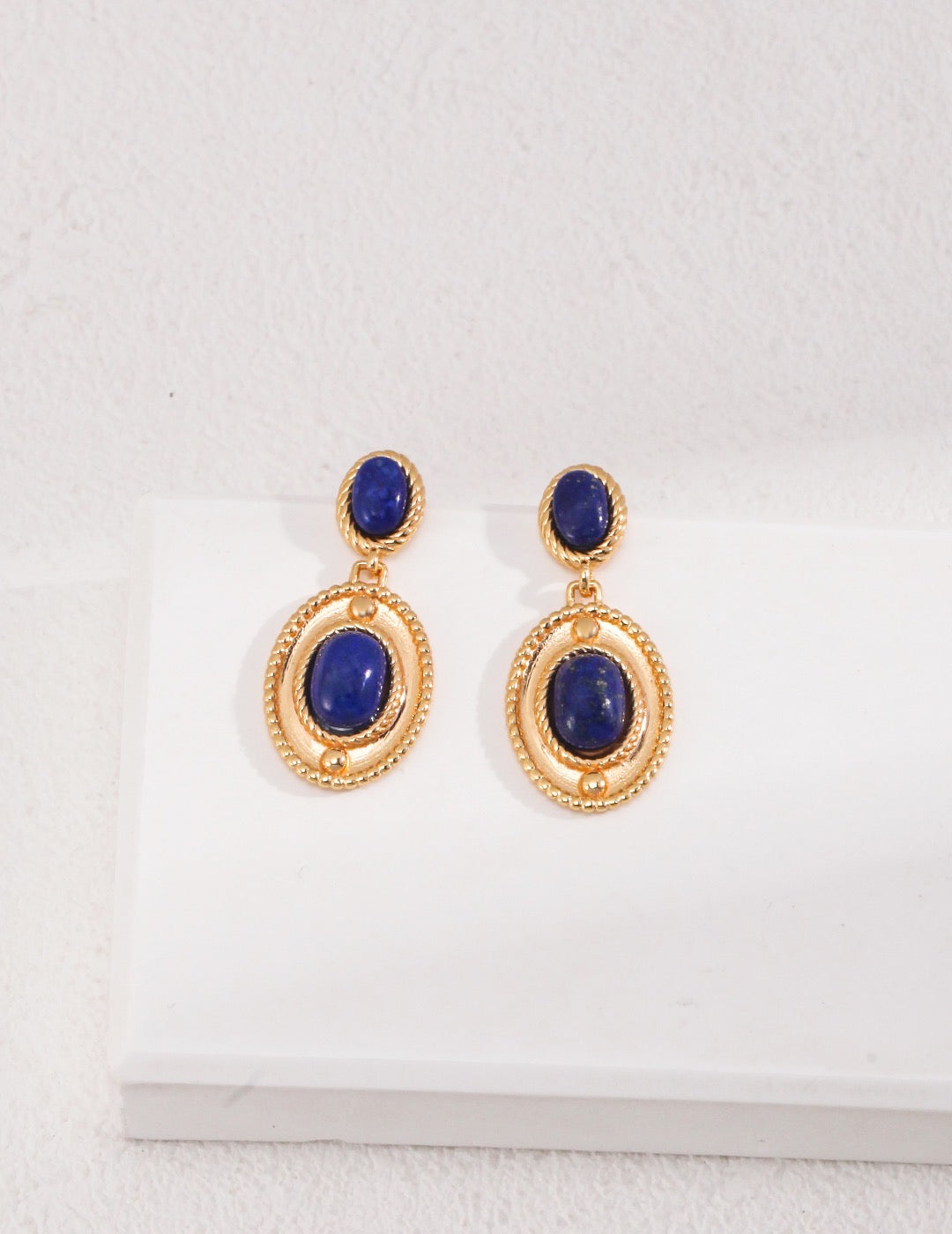 Natural lapis lazuli gemstone earrings