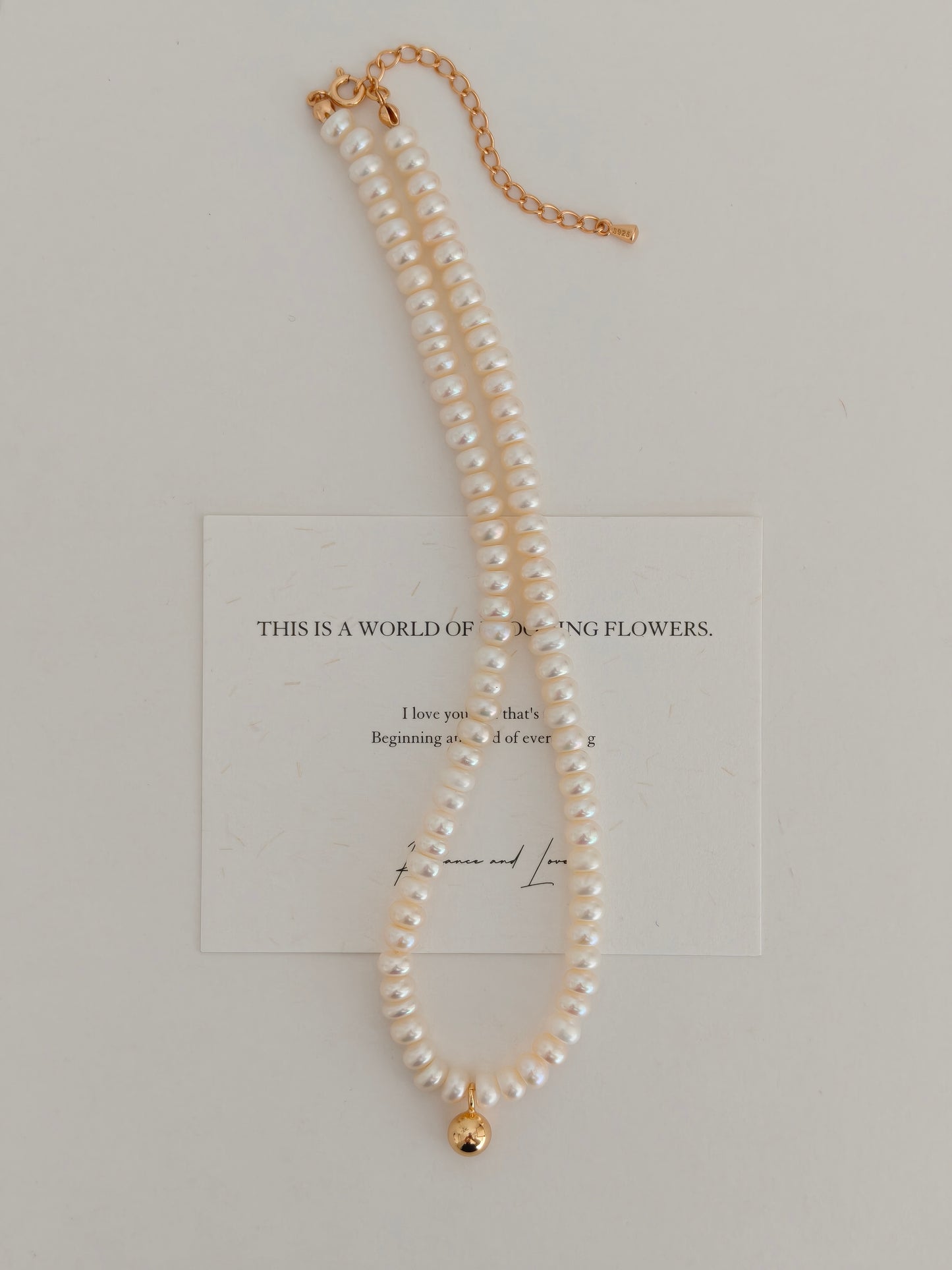 Vintage Gold Natural Pearl Necklace | S925 Sterling Silver