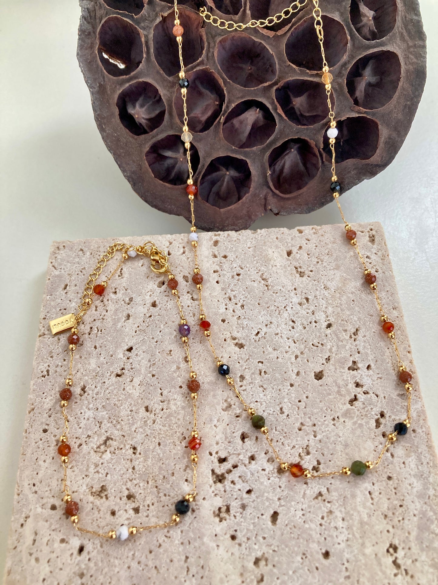 Vintage gemstone beaded jewelry set