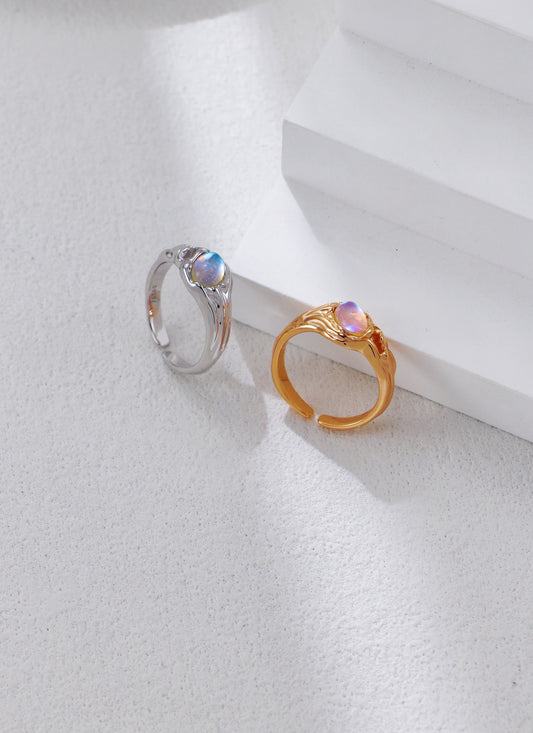 S925 Silver Vintage Moonstone Ring