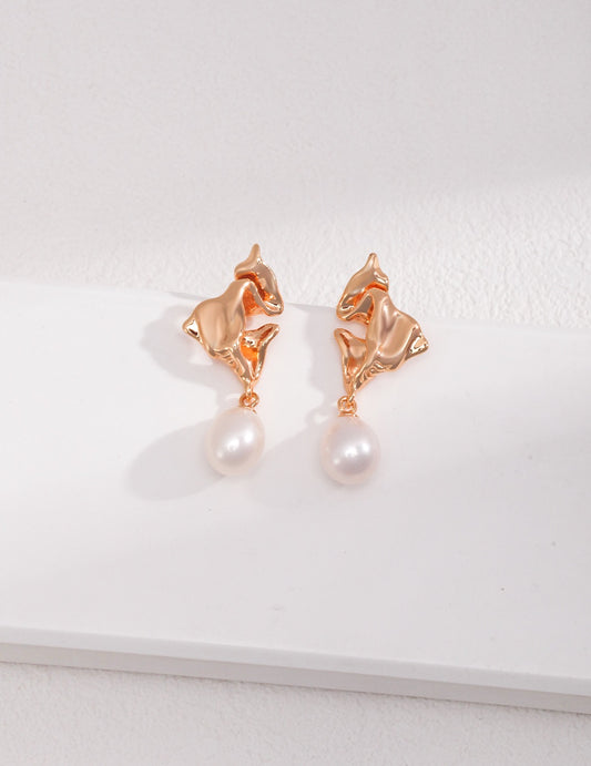 Spring Butterfly Pearl Earrings