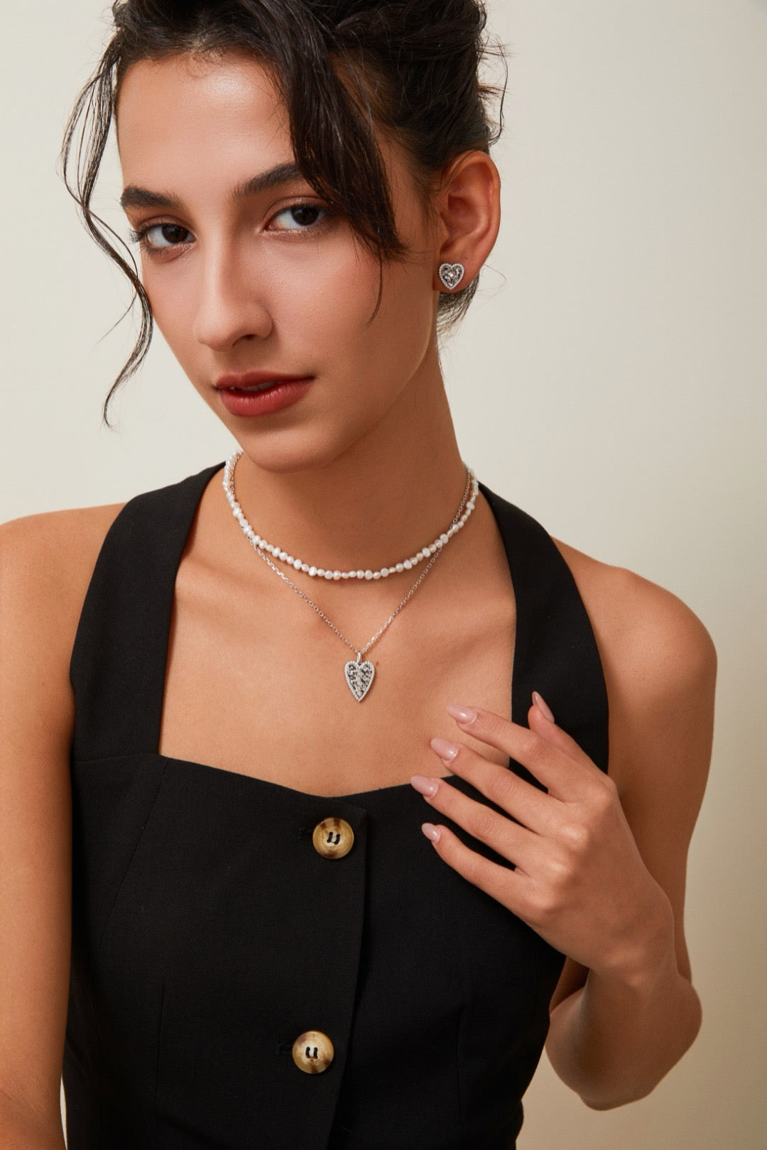 Vintage Gold Natural Freshwater Pearl Necklace – S925 Silver
