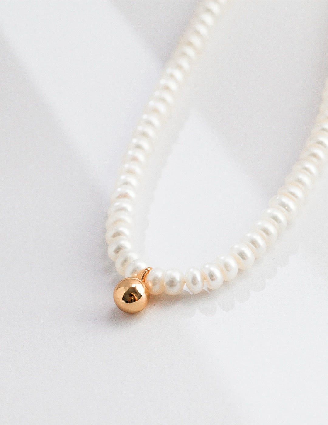 Golden Sphere Pearl Necklace