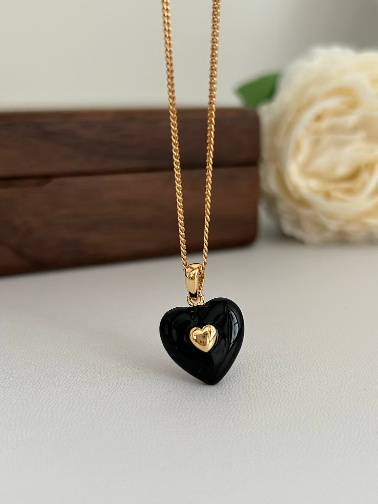 Black Heart Pendant Necklace