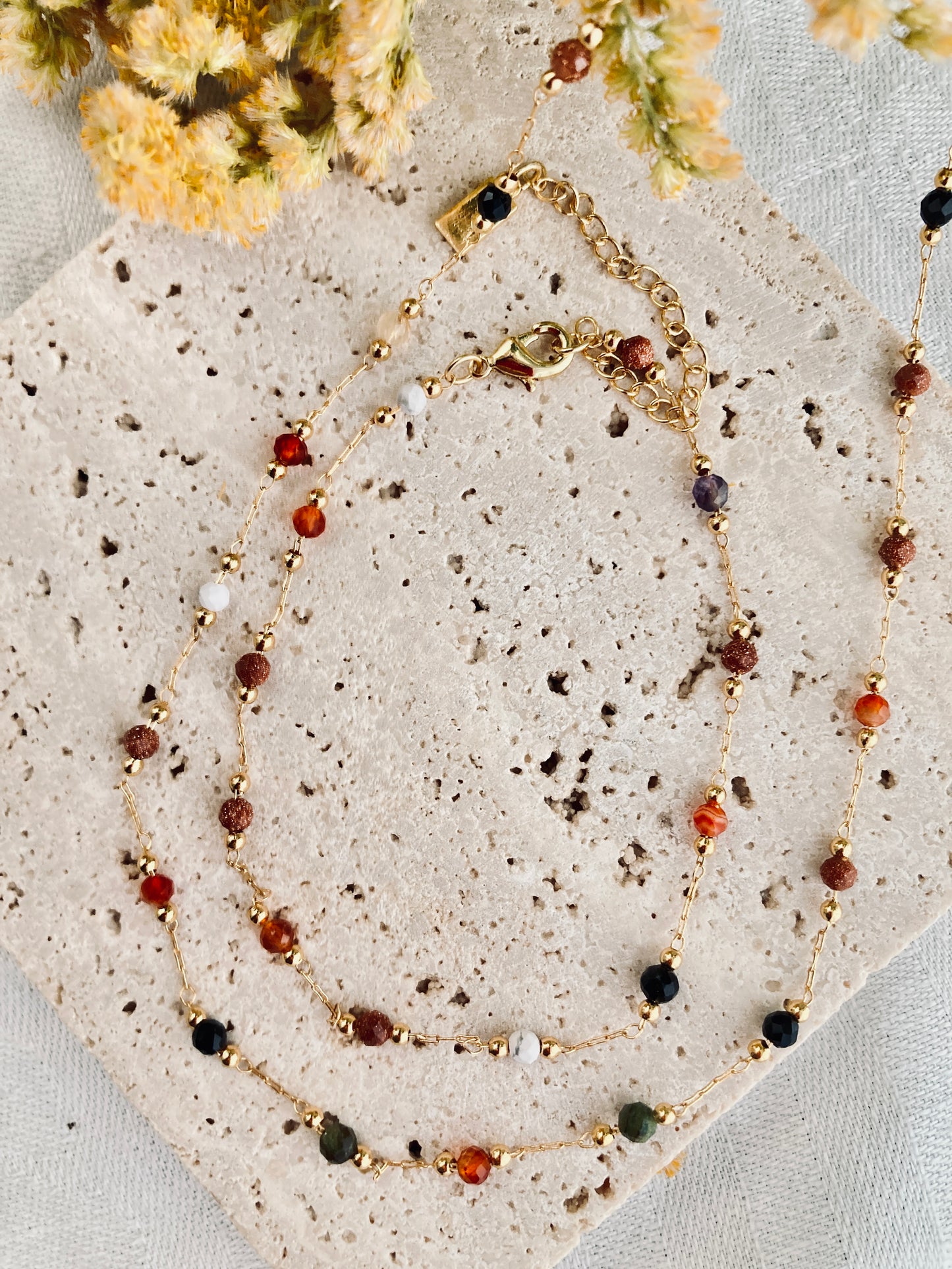 Vintage gemstone beaded jewelry set