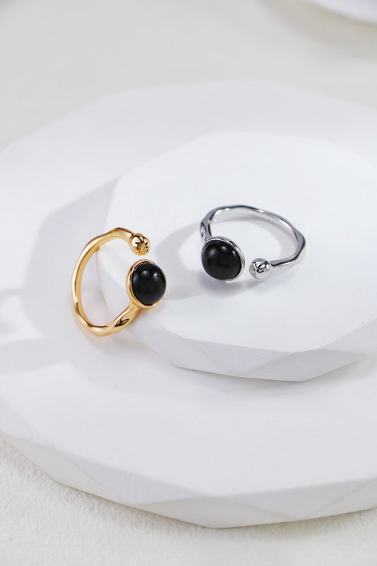 Sterling Silver Black Agate Ring