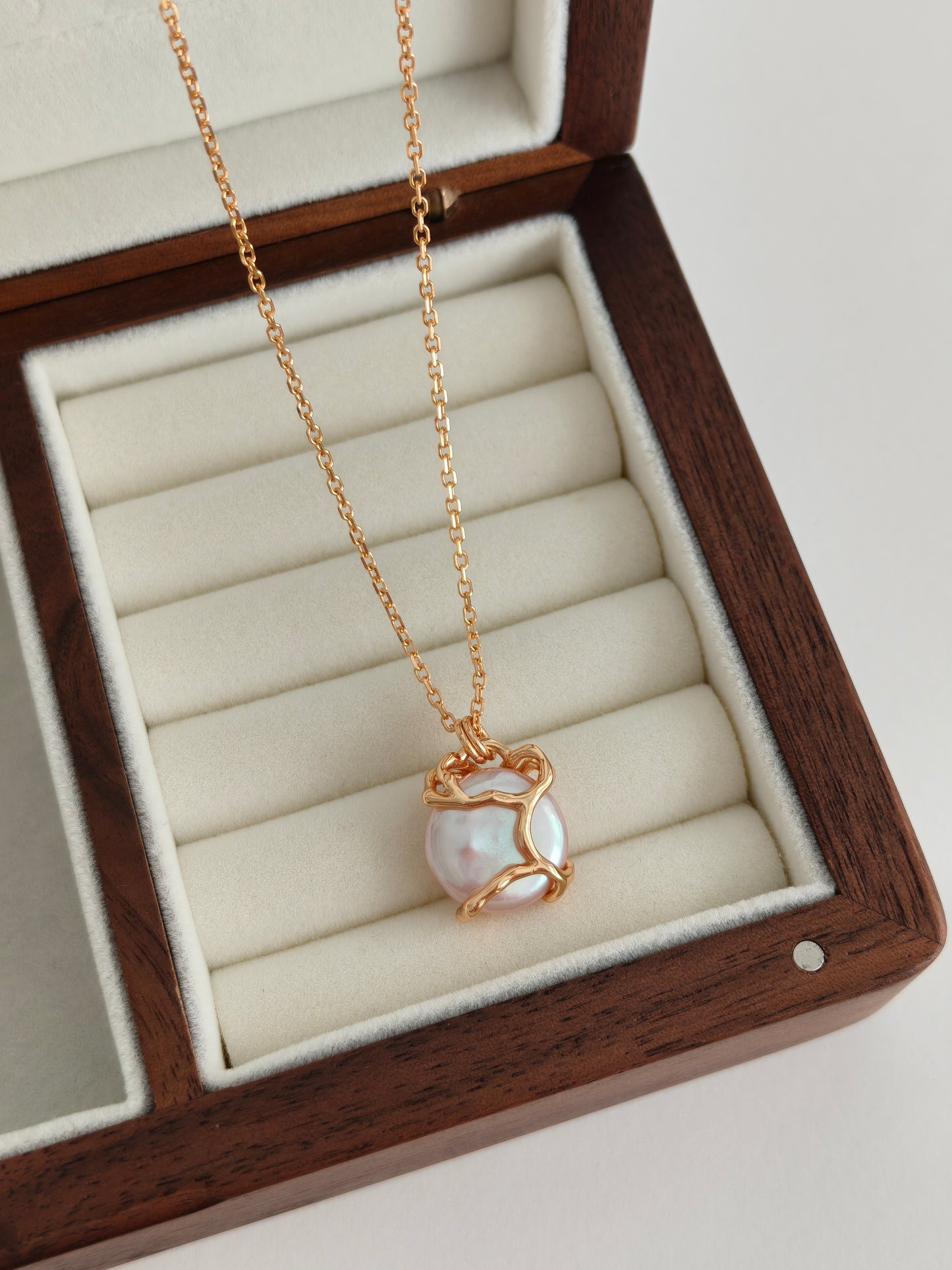 Vintage Gold Baroque Pearl Jewelry Set – Necklace & Stud Earrings | S925 Silver