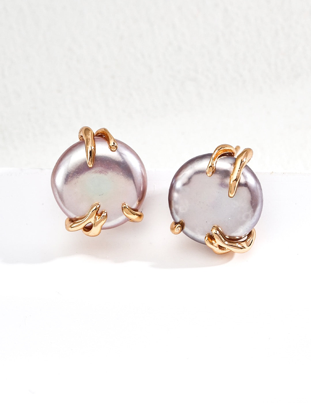 Vintage Gold Baroque Pearl Jewelry Set – Necklace & Stud Earrings | S925 Silver