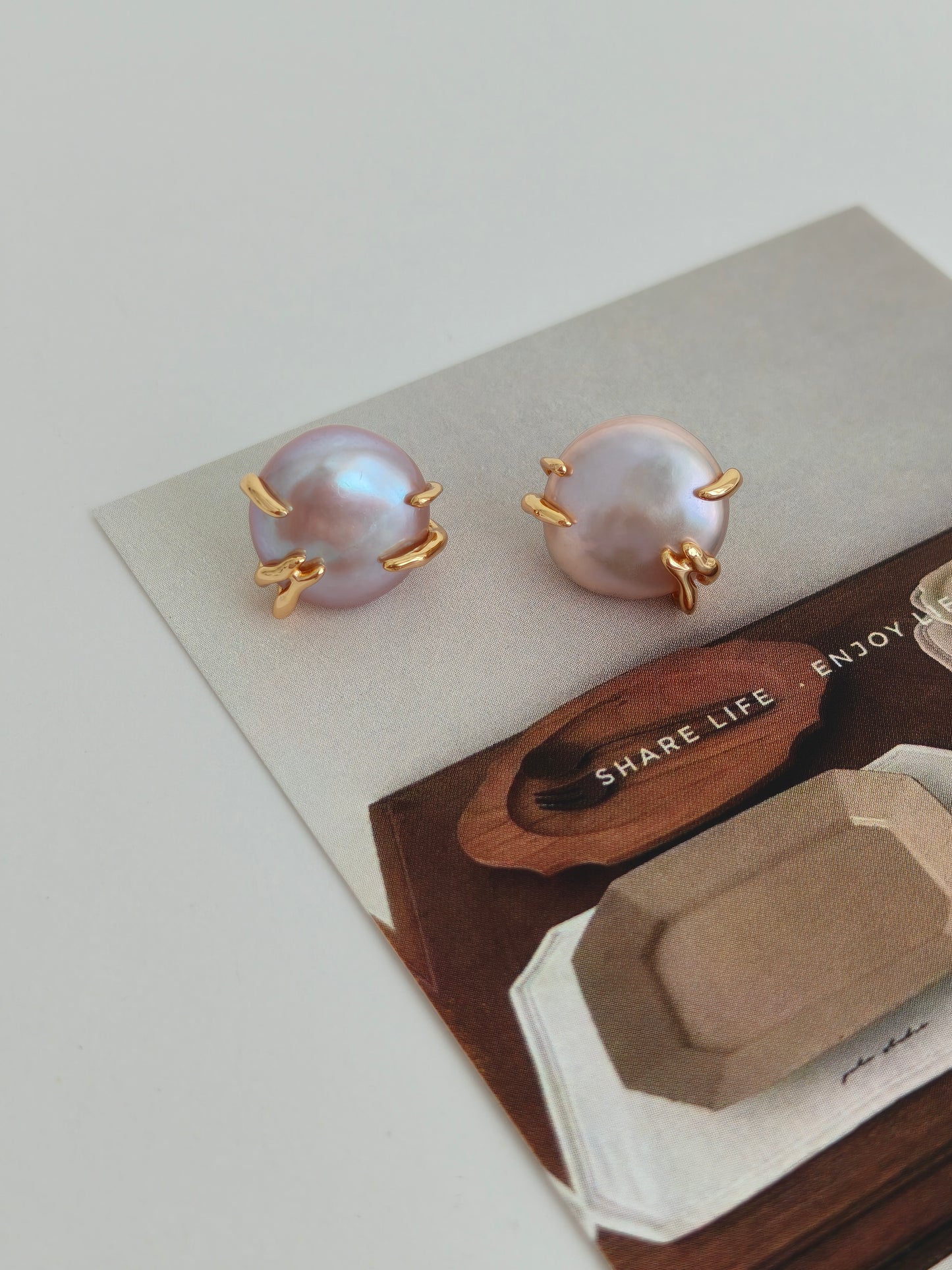 Vintage Gold Baroque Pearl Jewelry Set – Necklace & Stud Earrings | S925 Silver