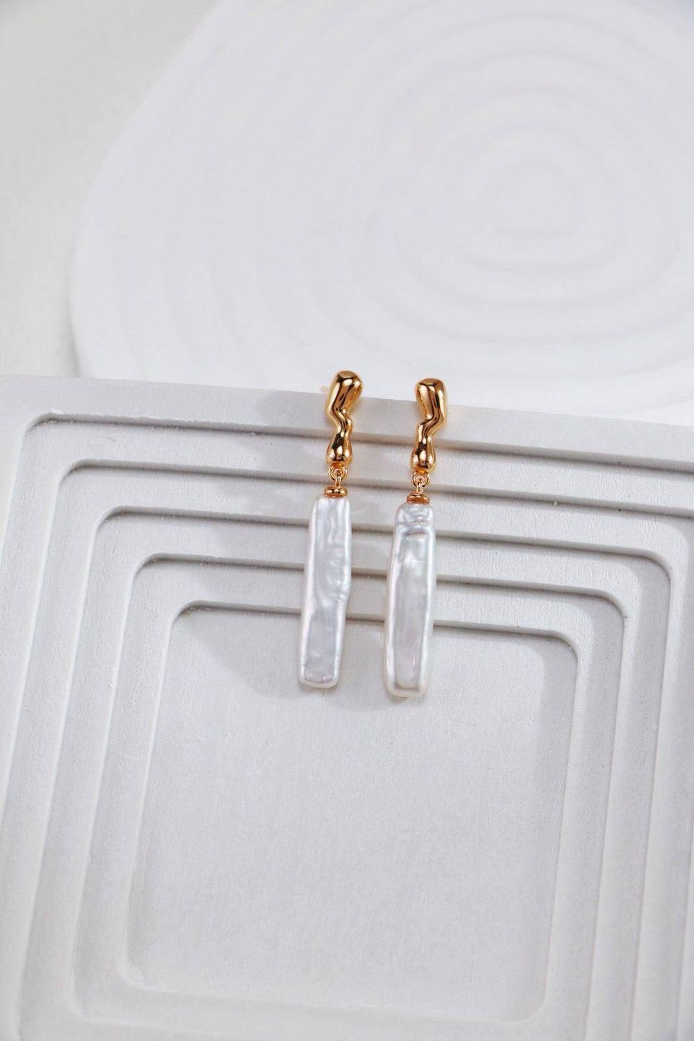 S925 Silver Baroque Pearl Drop Earrings | Platinum & Vintage Gold | Minimalist Elegance