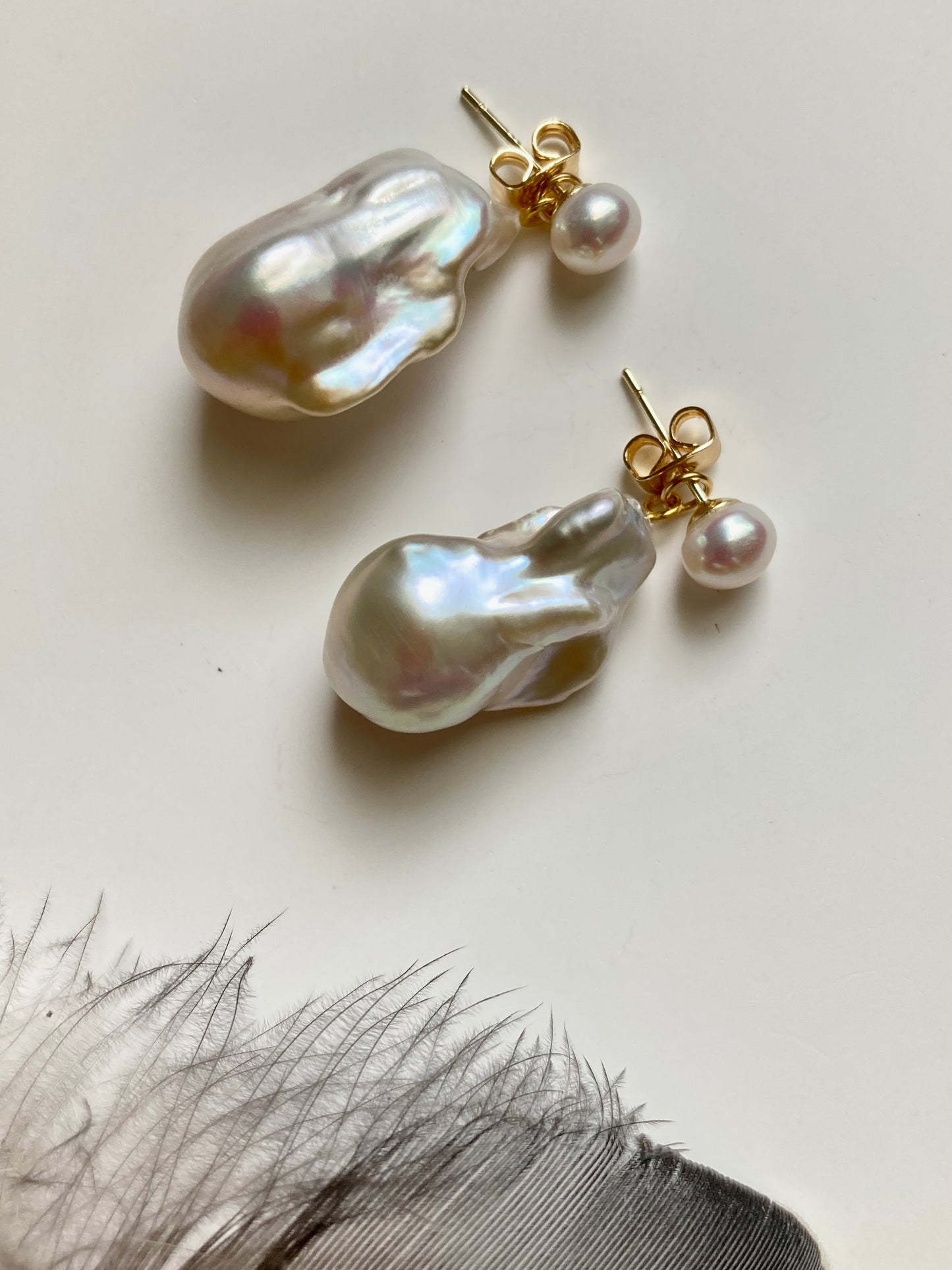 Minimalist Handcrafted Baroque Pearl Earrings