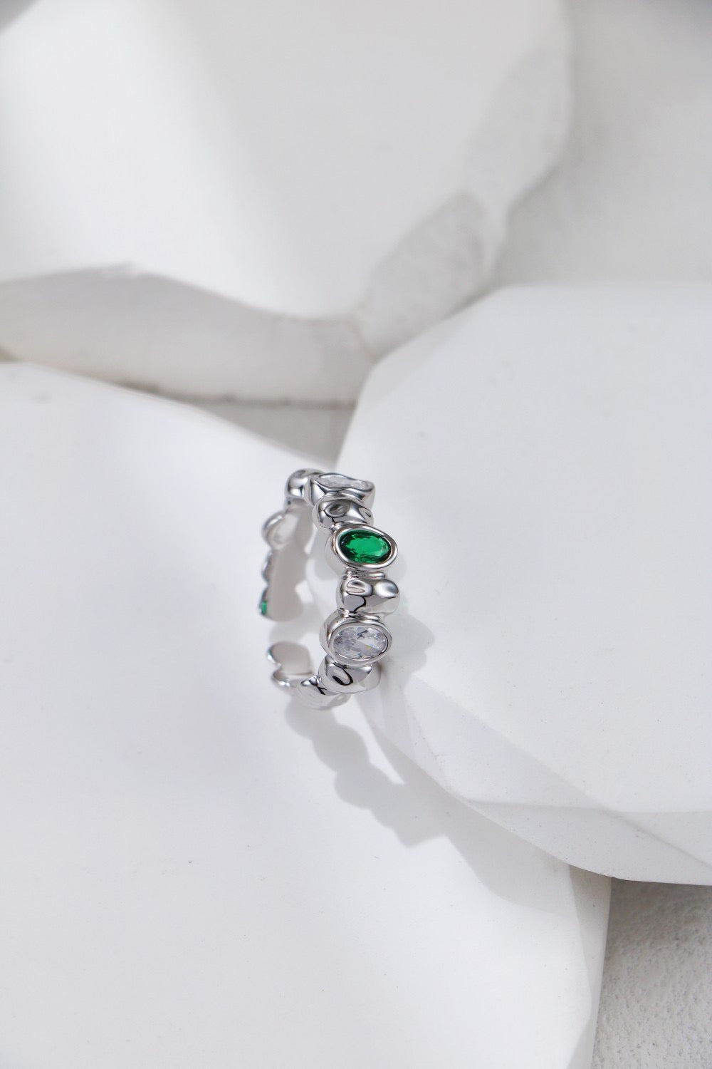 Green Zircon Sterling Silver Ring